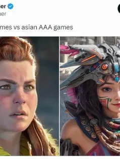 《地平线》与《荒野起源》女角对比：还是腾讯的更漂亮