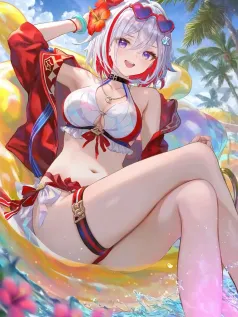 卡通 可爱 美少女 银发 美腿 笑容 动漫手机壁纸