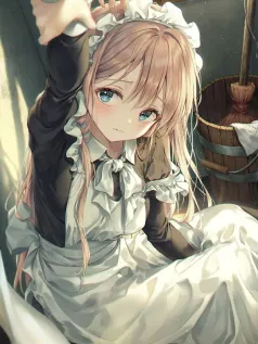 可爱卡通美少女 金发 女仆 可爱动漫手机壁纸