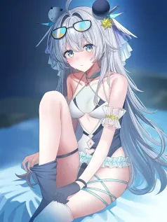 美少女 长发 太阳镜 丝带 可爱卡通手机壁纸