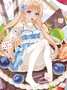 兔耳朵 长发 白丝 蛋糕 扑克 可爱萝莉手机壁纸