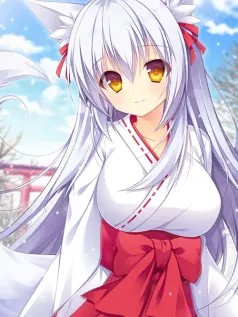 少女 动漫 可爱 银发 猫耳 高清手机壁纸