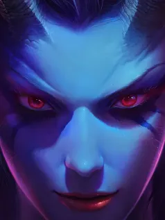 伊利丹・怒风同人 蓝紫恶魔肤 尖角 背叛者 高清手机壁纸