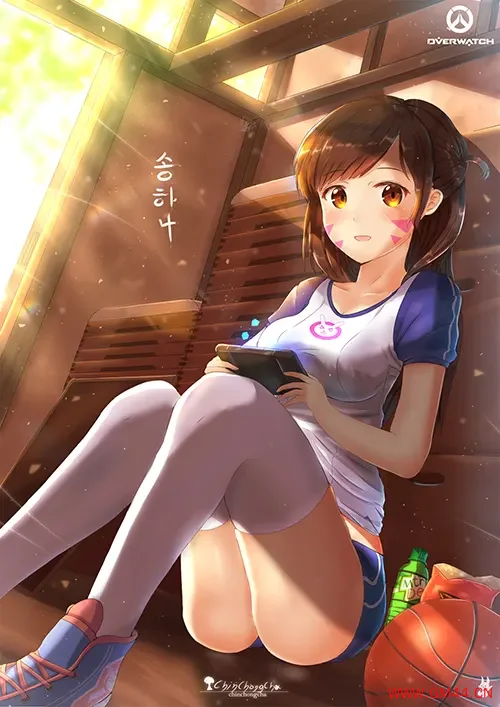 D.Va同人 可爱 运动风穿搭 休闲 治愈 高清手机壁纸