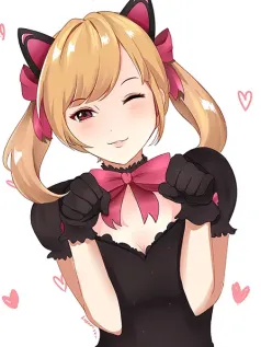 甜萌暴击 金发猫耳少女壁纸 治愈系 wink 萌翻手机屏