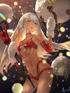 圣夜战火燃屏！FGO圣诞阿蒂拉手机壁纸 红白战衣 毛绒耳罩 冬日屏幕