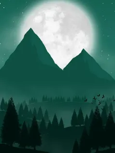 山巅月光 静谧夜景中的自然之美 高清手机壁纸