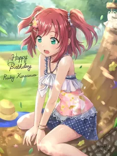 黑泽露比夏日生日手机壁纸 双马尾少女的元气治愈瞬间