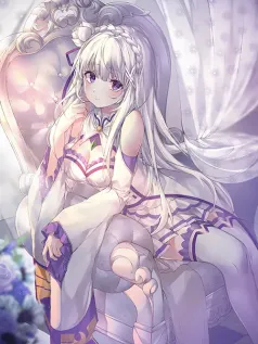 艾米莉亚的冬日童话 银发精灵耳少女梦幻邂逅 治愈系手机壁纸