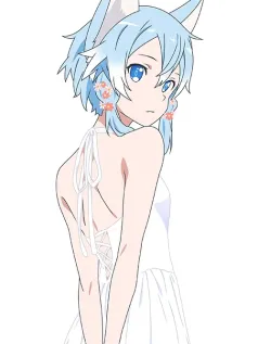 纯白狐语 露背之约 蓝发狐耳少女清新手机壁纸