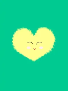 青柠绿野的毛绒心语 闭眼微笑治愈系极简手机壁纸