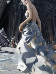 废墟王座的独行诗 银发战姬与破碎王冠的史诗回响手机壁纸