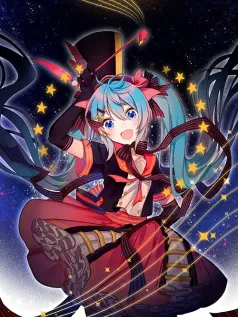 星轨魔杖的月夜奇旅 Miku与流星的魔法少女冒险手机壁纸