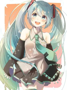 初音未来 花漾笑意 双马尾少女的春日治愈手机壁纸
