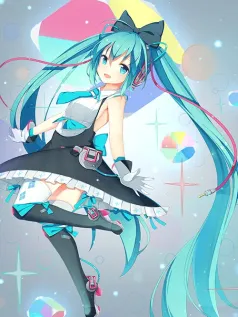初音未来 气泡星芒里的跃动甜心 双马尾少女的鲜活节奏手机壁纸