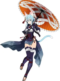 绯焰伞下 猫又的月夜邀约 蓝发兽耳少女的灵动手机壁纸