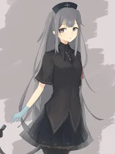 灰影下的「暗色礼赞」双马尾少女与哥特风黑裙手机壁纸